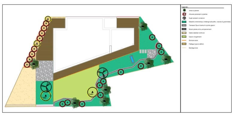 Jardin Paysager avec pierres naturelles